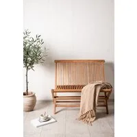 Venture Home Gartenlounge-Bank Ghana, robuste Holzbank für hohen Sitzkomfort, Sitzbank minimalistisch, Teakoptik, komfortabel