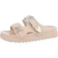 Ital-Design Damen Mules Freizeit Plateausandaletten (85698195) Flach Pantoletten in Beige