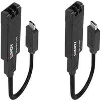Fibre Optic USB 3.2 Typ C Extender, Verlängerungskabel schwarz, max. Reichweite 100 Meter