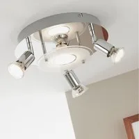 Briloner Leuchten LED Deckenleuchte 3498-048, LED wechselbar, 2700K - Extra-Warmweiß, chrom, GU10, Deckenlampe