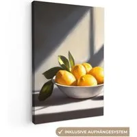 OneMillionCanvasses® Leinwandbild Zitronen - Stilleben - Gelb, Fotodruck (1 St), Leinwand Bilder Klein, Wand Dekoration Aesthetic 30x20 cm
