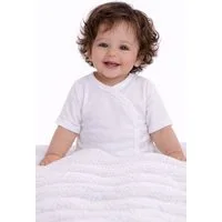 La Bortini Body Body Kurzarmbody Wickelbody in Weiß Erstlingsbody unisex (Body für Neugeborenen Jungen und Mädchen) aus reiner Buamwolle, 44 50 56 62 68 74 80 86 92 98 104
