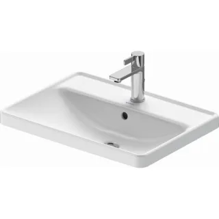 Duravit D-Neo Einbau-Waschtisch 0357600027 60x43,5cm, Einbau von oben, Hahnloch und Hahnlochbank, Überlauf, weiß
