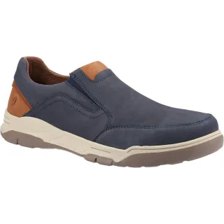 Hush Puppies Herren Fletcher Lederschuhe (Navy/Tan)
