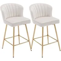WAHSON OFFICE CHAIRS Barhocker 2er-Set PU-Leder Barhocker mit Metallbeinen