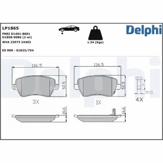 Delphi Bremsbel?ge vorne Nissan Micra Opel Agila Suzuki Splash Swift