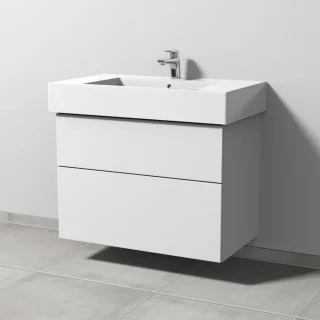 Sanipa 3way Waschtischunterbau zu Duravit Vero Waschtisch mit 2 Auszügen, Weiß-Soft SM71843