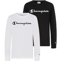 Champion Langarmshirt (Packung, 2-tlg) im Doppelpack, mit Rundhalsausschnitt, sportlich, aus Baumwolle