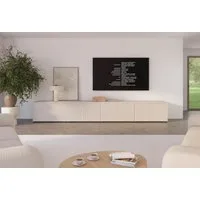 Compleo TV-Schrank Kaschmir 280 cm breit, Lowboard modern, geriffelter Front