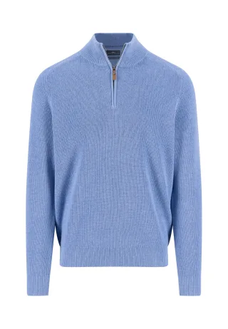 FYNCH-HATTON - Troyer Zip, Structure, Supersoft crystal blue - Gr. - 3XL
