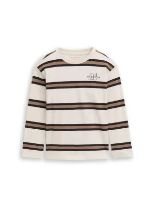tom tailor kids - Langarmshirt mit Streifenmuster beige brown stripe - Gr. - 92/98