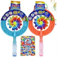 BEMIRO Seifenblasenspielzeug 2 Stück Seifenblasen Windrad inkl. Flasche - ca. 40 cm