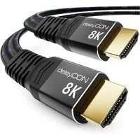 deleyCON 2m 8K UHD HDMI 2.1 Flachkabel HDR ARC Dolby 48Gbit/s 8K@60Hz 4K@144Hz HDMI-Kabel