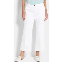 GOLDNER 5-Pocket-Jeans Weite 7/8-Jeans VERA mit Formbund Weite Denim-Culotte mit Bügelfalten, Mid Waist Bund, Gürtelschlaufen