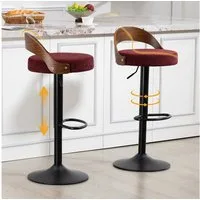 BlingBin Barhocker höhenverstellbar drehbar, Küchenhocker mit Rückenlehne & Fußstütze (2er Set, 1 St., Barstuhl modern PU), Geeignet für Küchen, Esszimmer, Bars und ähnliche Umgebungen