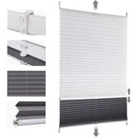 Sekey Plissee Day+Night Doppelplissee Verdunkelung ohne Bohren verspannt Lichtschutz, ohne Bohren, Klemmfix, Lichtdurchlässig und 100% verdunkelnd – Verdunkelung frei umschaltbar