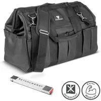 STAHLWERK Werkzeugtasche stabile XL-Montagetasche Elektrikertasche 21 Fächer
