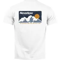 Neverless Print-Shirt Herren T-Shirt Backprint Berge Wandern Berg-Grafik Vintage Retro mit Print