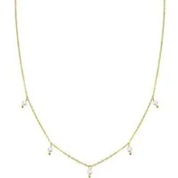 Hey Happiness Perlenkette Damen Edelstahl hängend, Kette Perle 18K Gold Roségold, Edelstahl Halskette Anhänger Perlen weiß, wasserfest