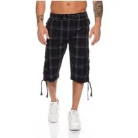 Kendindza Cargoshorts 3/4 Bermuda Shorts Herren, Kurze Hose Herren, Cargobermuda Taschen Knopf Reißverschluss Cargohose