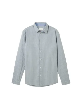 Tom Tailor - Hemd mit Karomuster grey mint small check - Gr. - M