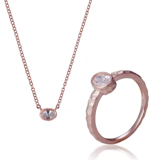 Orphelia 'Robin' Damen-Set aus 925er Sterlingsilber: Halskette + Ring – Rosé SET-7434