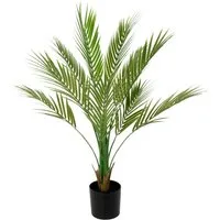 Kunstbaum Areca Palme im Topf künstlich Kunstpalme Kunstpflanze Goldfruchtpalme, I.GE.A., Höhe 80 cm, Kunstbaum Dekopflanze Zimmerpflanze Zimmerpalme Tropische Grünpflanze