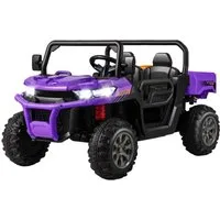 COSTWAY Elektro-Kinderauto 12V Kinderquad, 2 Sitzer Elektroauto, mit Musik, Hupe, 3-8 km/h