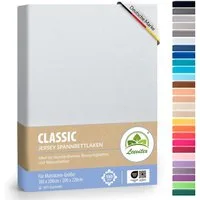 leevitex® Spannbettlaken 180x200 - 200x220 cm, 40 cm Steghöhe, Stoffdicke 150 g/m², Jersey, Gummizug: rundum, (1 Stück), OEKO-TEX® Standard 100 Zertifikatsnummer 10.HTR.85321 zertifiziert