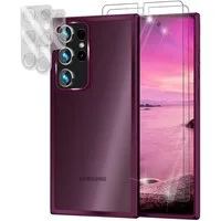 Nalia Smartphone-Hülle Samsung Galaxy S23 Ultra 17,3 cm (6,8 Zoll), Hybrid Hülle Semi-Transparent Matt / 2x Display- & Kameraschutz / Case