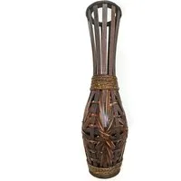 Yudu Bodenvase Bodenvase Blumenvase Pflanztopf Bambus Design handgearbeitet H60