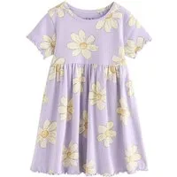 Next Jerseykleid Geripptes Kurzarmkleid (1-tlg)
