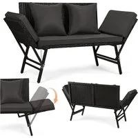 Clanmacy Gartenbank Farbwahl 3-Sitzer Polyrattan Rattanmöbel Garnitur Möbel Rattanlounge (1-St)