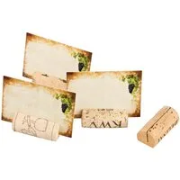 Kork-Deko.de Tischkartenhalter 20 Stk. mit 40 Platzkarten / Namenskärtchen, 20, aus gebrauchten Weinkorken
