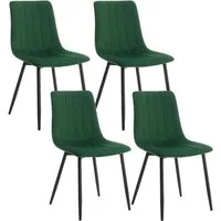 Klihome Polsterstuhl (4 St), Küchenstuhl, Wohnzimmerstuhl, Sitzfläche aus Samt