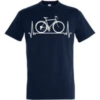 Youth Designz T-Shirt Heartbeat Fahrrad Herren Shirt mit lustigem Fahrrad Frontprint