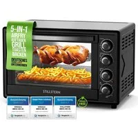 Stillstern Minibackofen MB45-MX 2G (45L) Deutsche Version, Ofenhandschuhe, Rezeptheft, Drehspieß, Timer, Innenbeleuchtung