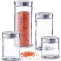 Zeller Present Vorratsglas, Glas, (Set, 4-tlg), zeitloses Design