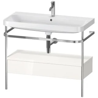 Duravit Happy D.2 Plus c-shaped Set mit Metallkonsole und Schubkasten Weiß Hochglanz 975x490x850 mm  HP4843O2222