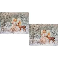 OTTO home Platzset Engel mit Reh, Weihnachtsdeko, (Set, 4-St), Kork