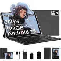 GOODTEL YESTEL 10.1 Zoll Android 15 Tablet – 30GB RAM, 128GB Speicher Tablet (10.1", Android15, Octa-Core 2.0GHz, 8000mAh Akku, GPS)