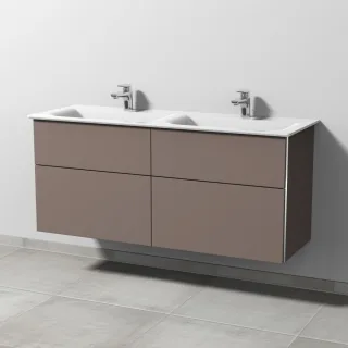 Sanipa 3way Waschtischunterbau zu Ideal Standard Connect Air Waschtisch mit 4 Auszügen, Taupe-Matt BP6441T