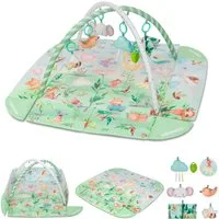 lionelo Spielmatte INGA (Set, Set mit Spielmatte, 2 Spielbögen und 7 Spielzeugen), Spielmatte/Halb-Laufgitter/7 Spielzeuge/Beißring