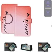 K-S-Trade Handyhülle für Hotwav Note 13, Schutzhülle Handyhülle Hülle cover bookstyle Etui ''smile'' rot