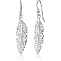 Elli Paar Ohrhänger Ohrhänger Feder 925 Sterling Silber, Feder