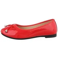 Ital-Design Damen Freizeit Ballerina (85894084) Blockabsatz Klassische Ballerinas in Rot