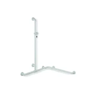 Hewi 801 Duschhandlauf 801.35D35098 2 x 962 x 1250 mm, signalweiß, antimikrobiell, mit Brausehalterstange