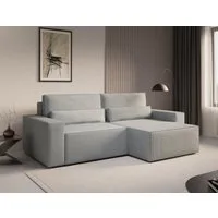 MOEBLO Ecksofa DENVER MINI aus Cord, Ottomane beidseitig montierbar Couch Cord für Wohnzimmer Schlafsofa Sofagarnitur Sofa Eckcouch L-Form Cordstoff, mit Schlaffunktion und Bettkasten