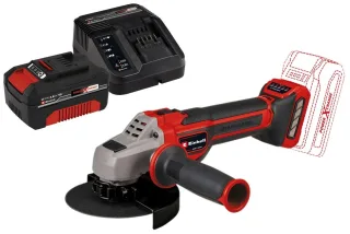 EINHELL Akku-Winkelschleifer TP-AG 18/ 125 CE Q Li Kit (1x 4,0 Ah)