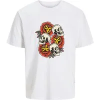 Jack & Jones Rundhalsshirt Jack&Jones T-Shirt XXL JORANATOMY SKULL weiß